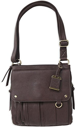 Bulldog BDP-035 Medium Cross Body Style Purse with Holster Chocolate Brown (11" X 11" X 2")