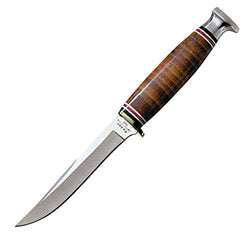 KA-BAR LITTLE FINN HUNTER KNIFE w/ LEATHER SHEATH