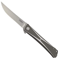 CRKT Jumbones Folding Pocket Knife: Everyday Carry, Satin Blade, IKBS Ball Bearing Pivot, Liner Lock, Brushed Aluminum Handle, Deep Carry Pocket Clip 7532