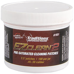 Traditions Performance Firearms Black Powder EZ Clean 2 100/Jar 2.5-Inch Diameter Pre-Saturated Cleaning Patches