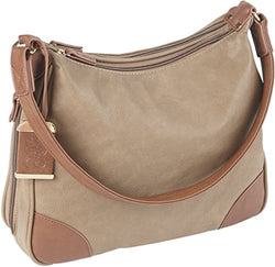 Bulldog Cases Hobo Style Purse with Holster, Taupe with Tan Trim, Large