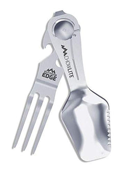 Outdoor Edge Chowlite - Mealtime Multitool with Folding/Locking Fork, Spoon, Bottle Opener, Can Opener and Screwdriver - 100% Stainless Steel - Perfect for Camping, Hiking, Backpacking and Hunting