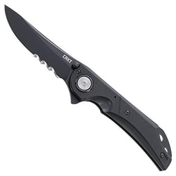 CRKT Seismic EDC Folding Pocket Knife: Heavy Duty Everyday Carry, Black Blade, Flipper Open, Deadbolt Button Lock, IKBS Ball Bearing Pivot, G10 Handle, Deep Carry Pocket Clip 5401K