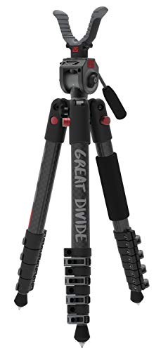 BOG Great Divide Western Tripod with Lightweight Carbon Fiber, Arca-Swiss Capability, Retention Strap, Lever Locks and USR for Hunting, Shooting and Outdoors, Black, Model:1100483