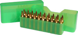 MTM 20 Round Slip-Top Rifle Ammo Box (MLD, Clear Green)