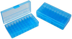 MTM 50 Round Flip-Top Ammo Box 41/44 Cal (Clear Blue)