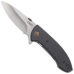 CRKT Avant EDC Folding Pocket Knife: Everyday Carry, Satin Blade with Thumb Disk, IKBS Ball Bearing Pivot, Liner Lock, Carbon Fiber Overlay Handle, Reversible Pocket Clip 4620