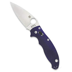 Spyderco Manix 2 Signature Folding Knife with 3.37" CPM S110V Steel Blade and Durable Dark Blue G-10 Handle - PlainEdge - C101GPDBL2