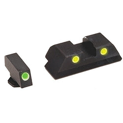 AmeriGlo 3 Dot Tritium for Glock 17/19/22, Yellow with green, One Size