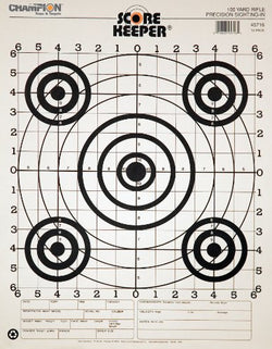 Champion Traps and Targets, Black Bullseye ScoreKeeper 100 Yard Rifle SightIn (Per 12)