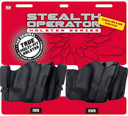 PHALANX DEFENSE SYSTEMS Holster, Compact Model IWB/OWB Combo Pack, Right Hand, Black Nylon