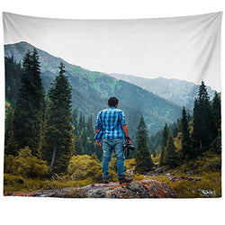 Berrykey Wall Hanging Tapestry - Yellow Orange - Photography Home Decor Living Room - 51x60 inch