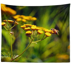 Berrykey Wall Hanging Tapestry - Yellow Flower - Photography Home Decor Living Room - 51x60 inch