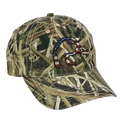 Ducks Unlimited Mossy Oak Shadow Grass Blades Patriotic American Flag Hat